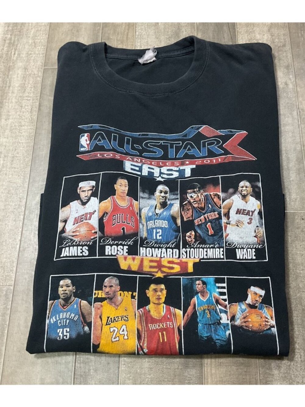 VTG NBA All Star Game Rap Lot Tee 2011 Kobe Bryant Lebrun James RARE 2XL